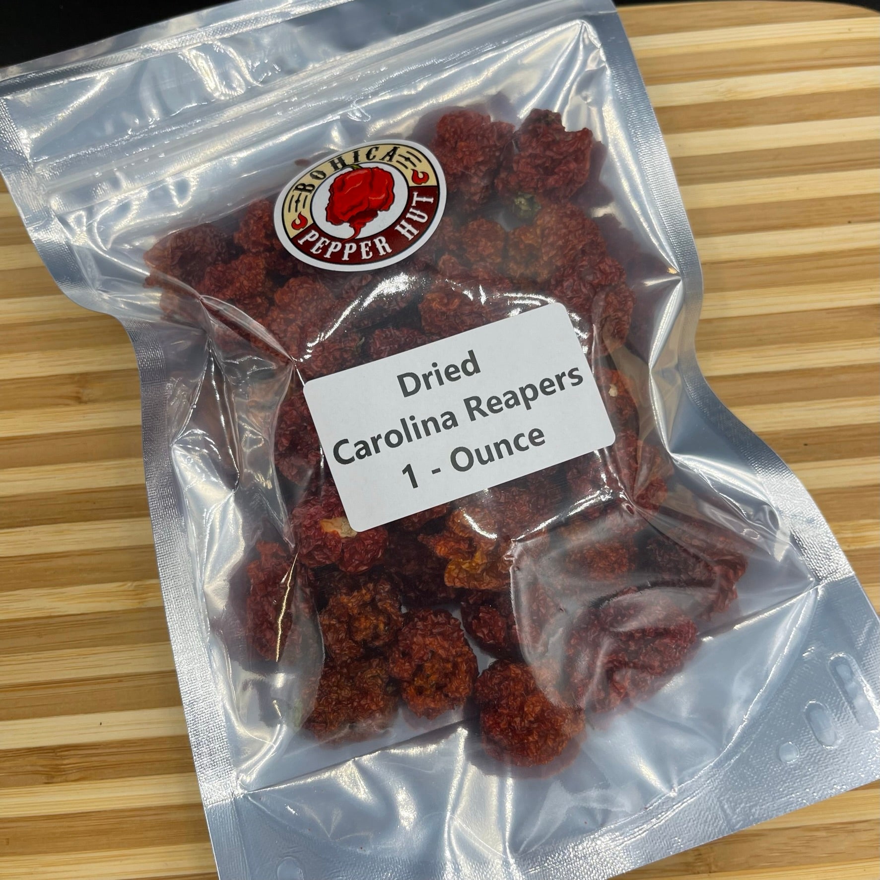 Dried (Dehydrated) Carolina Reaper Peppers - Bohica Pepper Hut 