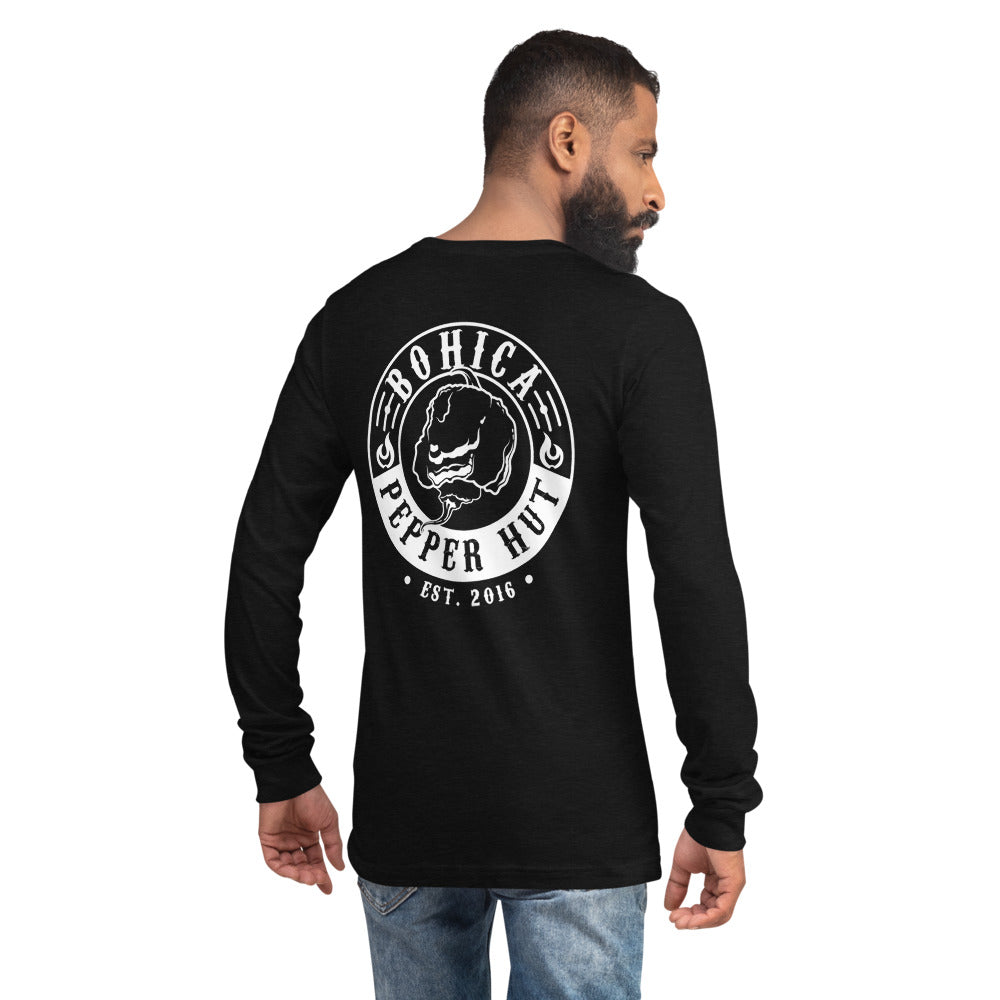Bohica Pepper Hut - Unisex Long Sleeve Tee - Logo Front/Back